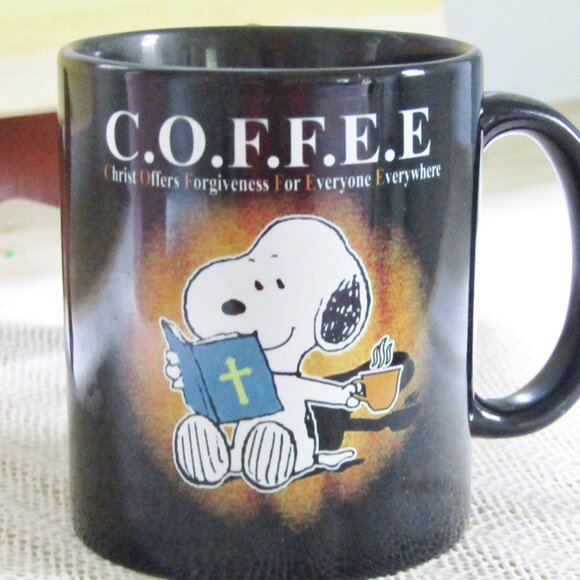 Peanut's Snoopy Bible and Coffee - Double-sided Coffee Mug - Picture 2 of 5